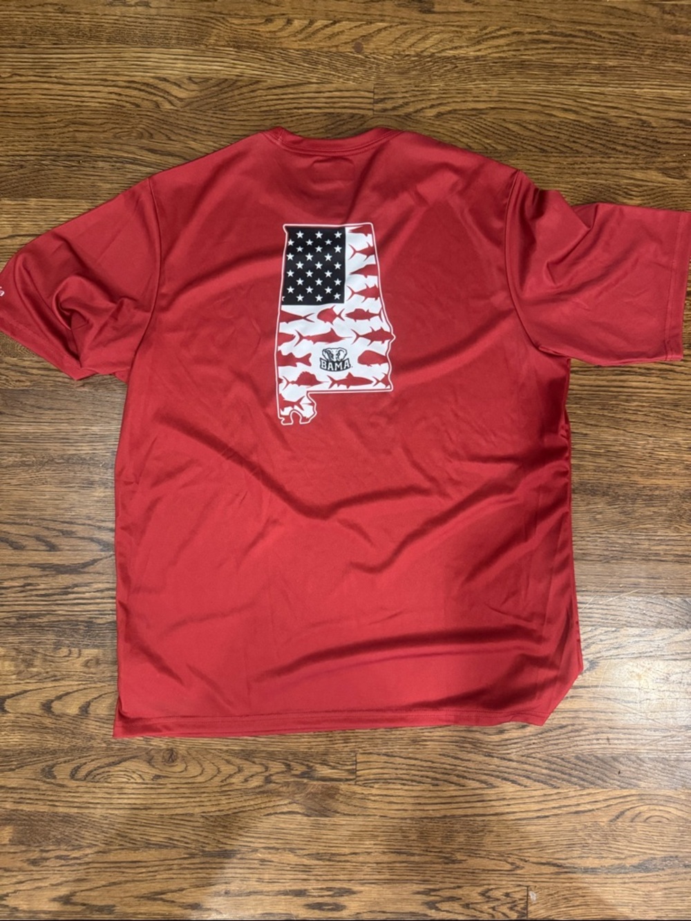 Columbia Red Short-Sleeve Graphic Tee with Alabama Fish Flag